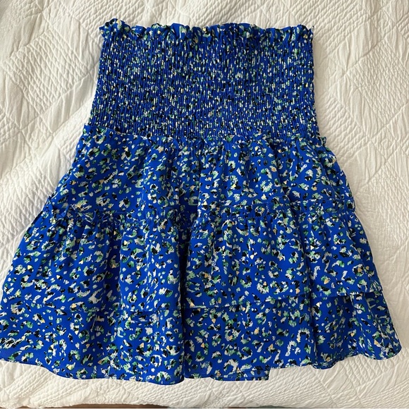 Joy Joy Blue Print Smock Waist Skort - Picture 1 of 5